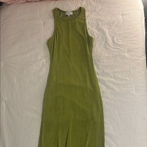 Rolla Coster Green Sheath Dress with Halter Neckline and Sleeveless Design